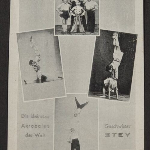 WW2 Third Reich Nazi German Postcard Stey Siblings Child Acrobats Circus Performers