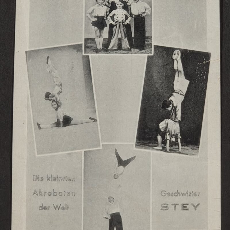 20260827_173346 WW2 Third Reich Nazi German Postcard Stey Siblings Child Acrobats Circus Performers