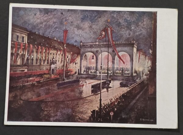 20260827_173850 WW2 Nazi German Third Reich Munich Feldherrnhalle November 9 Ceremony Postcard Hitler Stamp