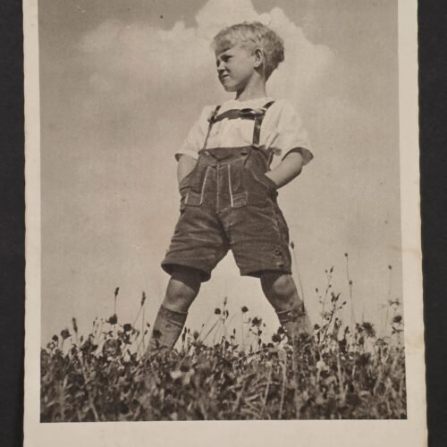 WWII Nazi German Youth Jugend Boy Third Reich Postcard 6 Pf Hitler Stamp Hannover