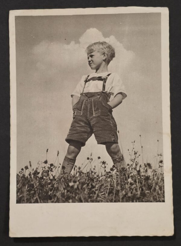 WWII Nazi German Youth Jugend Boy Third Reich Postcard 6 Pf Hitler Stamp Hannover