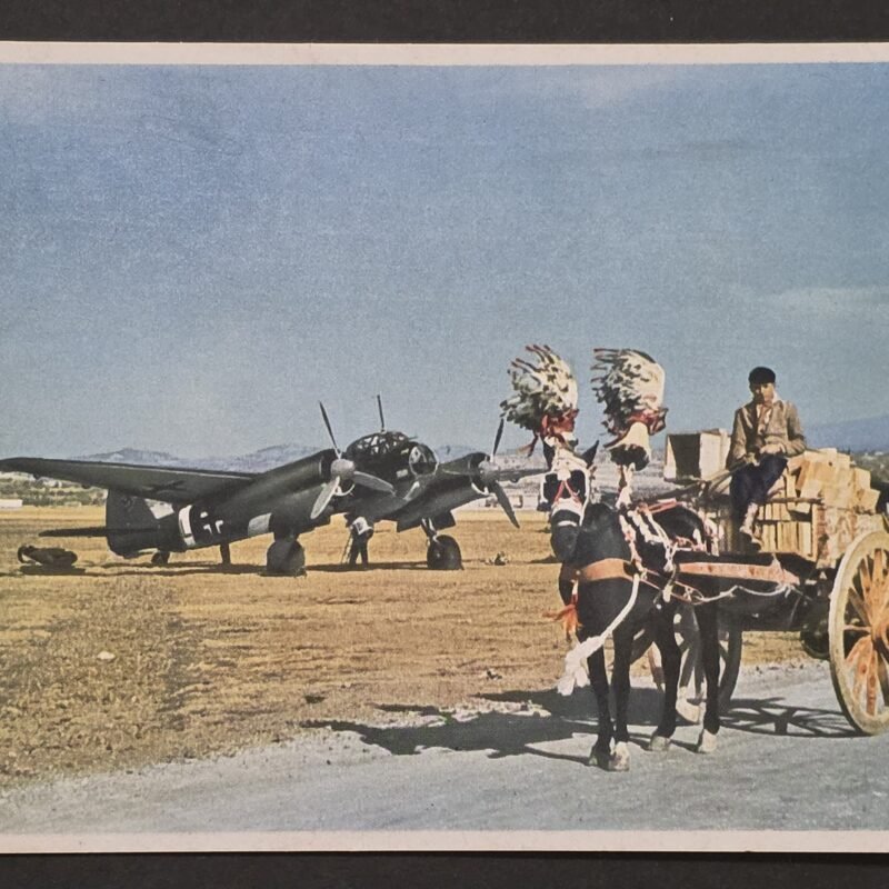 20260827_173936 WWII Nazi German Third Reich Luftwaffe Ju 88 Sicily Color Postcard Mediterranean