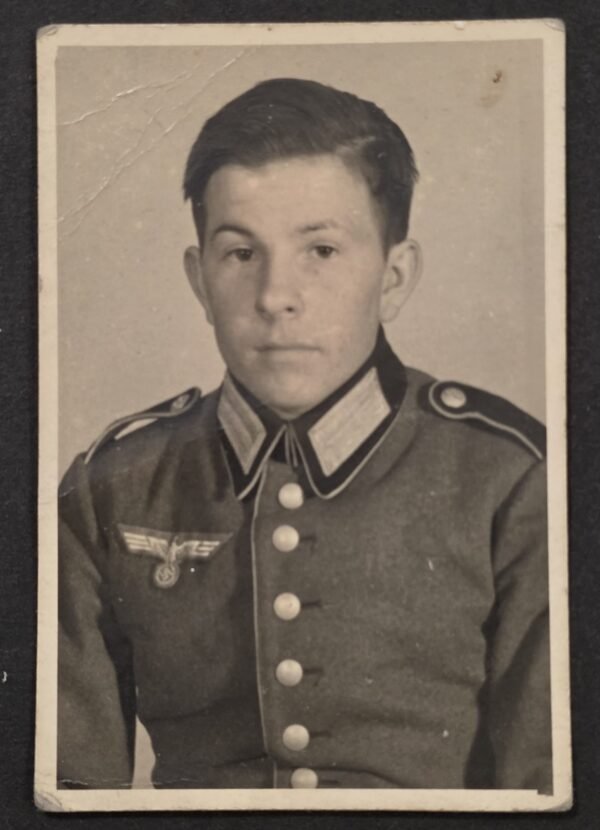 WWII Nazi German Photo Very Young Wehrmacht Soldier Portrait