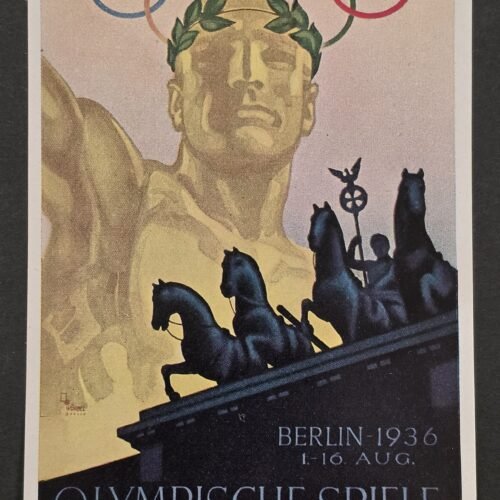 1936 Nazi German Third Reich Berlin Olympics German Propaganda Poster Card Olympic Games Original