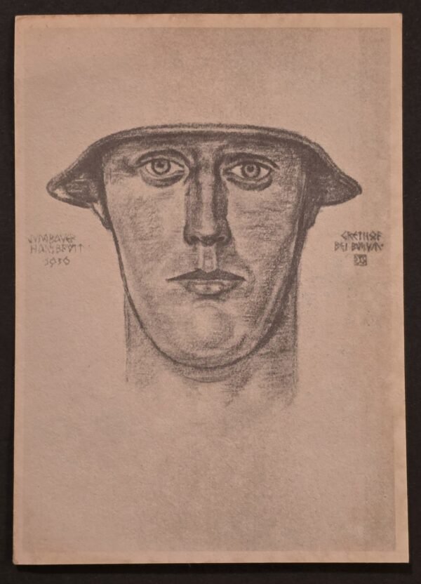 20260827_174714 SS Steel Helmet soldier WW2 Nazi German 1936 Wolfgang Willrich Art Postcard Military Field Post Stamp