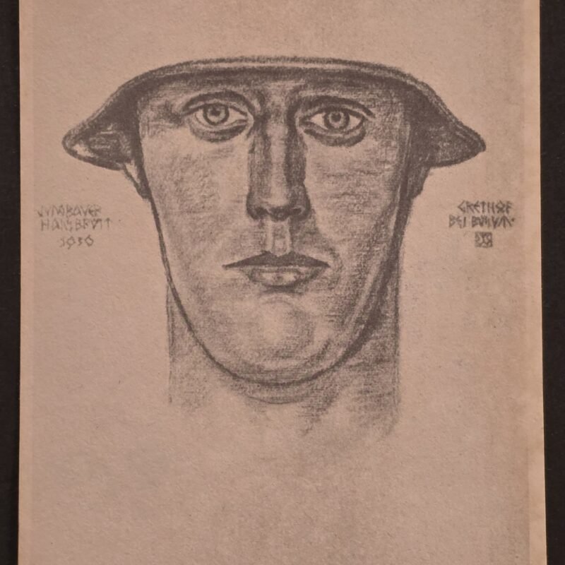 SS Steel Helmet soldier WW2 Nazi German 1936 Wolfgang Willrich Art Postcard Military Field Post Stamp