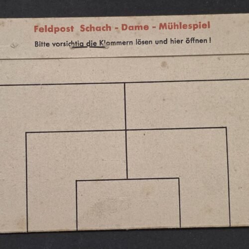 WWII German Feldpost Chess Checkers Mill Game Set DRGM Soldier Pocket Game