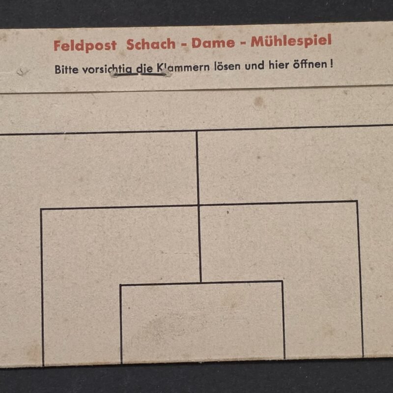 WWII German Feldpost Chess Checkers Mill Game Set DRGM Soldier Pocket Game