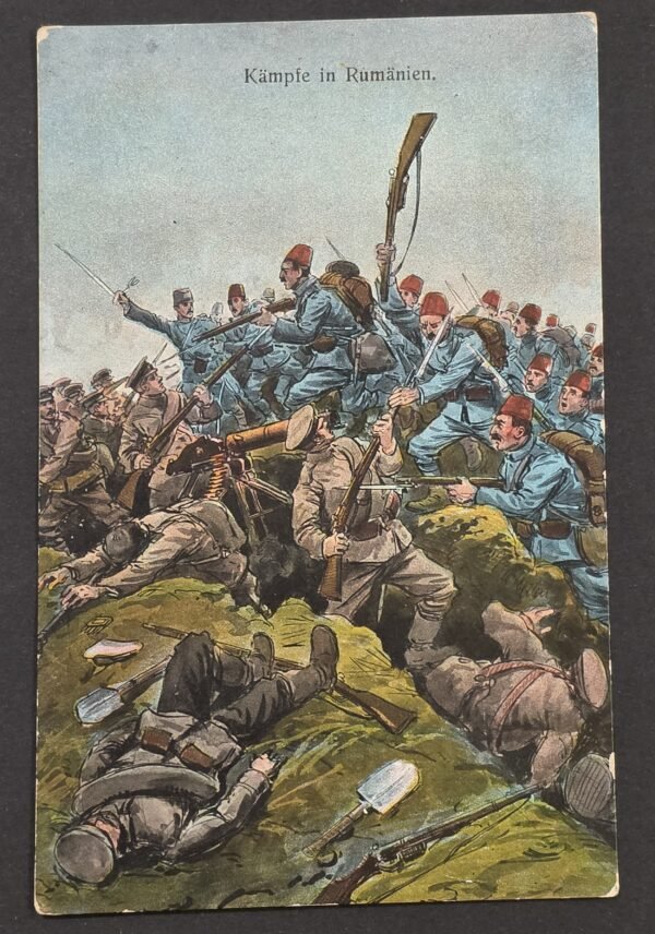 20260827_180710 WWI German Postcard Kämpfe in Rumänien 1916 Romanian Battle Bayonet Charge