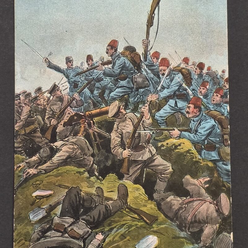 WWI German Postcard Kämpfe in Rumänien 1916 Romanian Battle Bayonet Charge