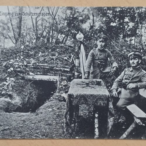 20260827_180921 WWI German Feldpost Postcard 1915 Trench Dugout Bunker Soldiers Schützengraben