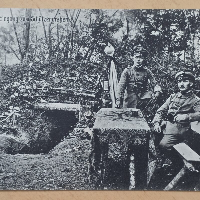 WWI German Feldpost Postcard 1915 Trench Dugout Bunker Soldiers Schützengraben