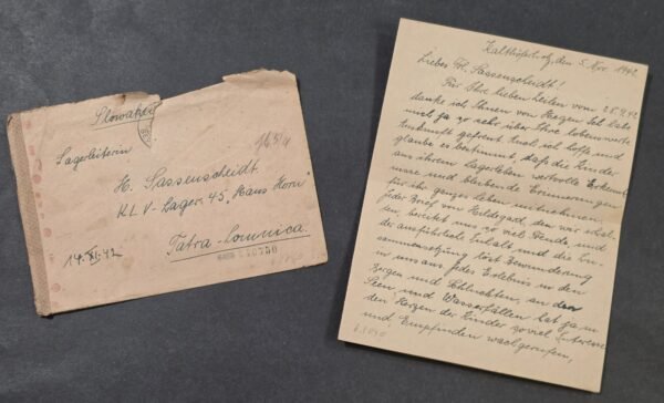 WWII German 1942 KLV Lager 45 Tatra Lomnica Slovakia Children Camp Letter Cover