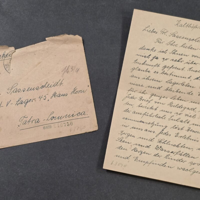 WWII German 1942 KLV Lager 45 Tatra Lomnica Slovakia Children Camp Letter Cover