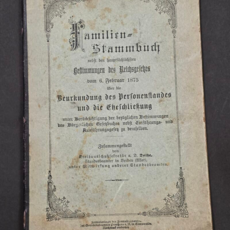 Amtique German Family History ancestry book 1920s