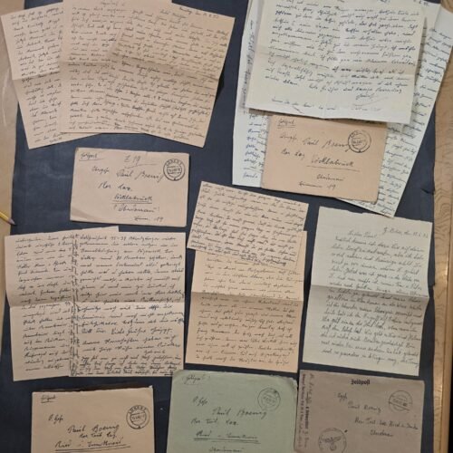 5 WWII German Feldpost Letters 1943 Soldier Brothers Paul Josef Boenig Wartime Archive