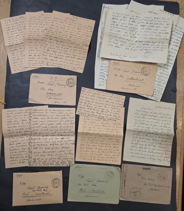 5 WWII German Feldpost Letters 1943 Soldier Brothers Paul Josef Boenig Wartime Archive