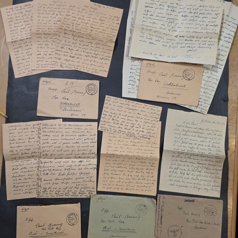 5 WWII German Feldpost Letters 1943 Soldier Brothers Paul Josef Boenig Wartime Archive