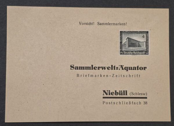 20260829_131733 1936 Nazi German Third Reich Stamp Collectors Magazine Card Postcard Berlin WHW