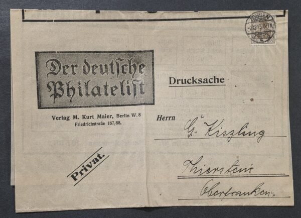 20260829_132706 1913 German Stamp Collectors Dealer Advertising Cover Berlin Deutsches Reich
