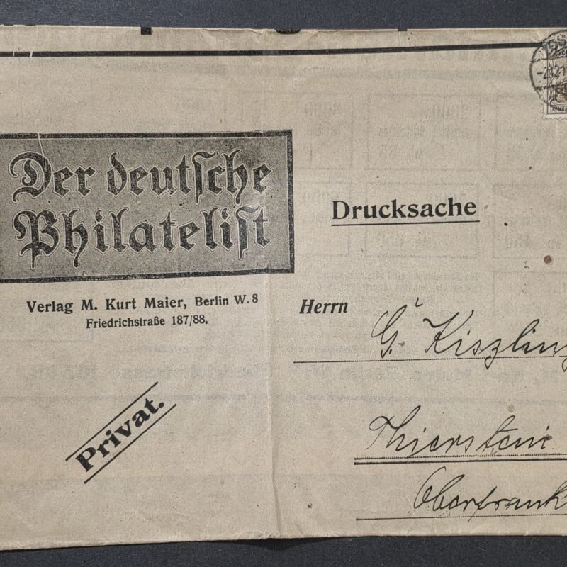 1913 German Stamp Collectors Dealer Advertising Cover Berlin Deutsches Reich
