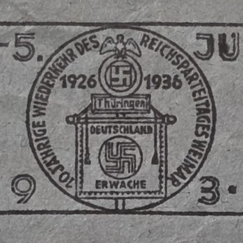 20260829_132809 Rare Nazi German 1936 Weimar Third Reich Cover Reichsparteitag Special Cancel