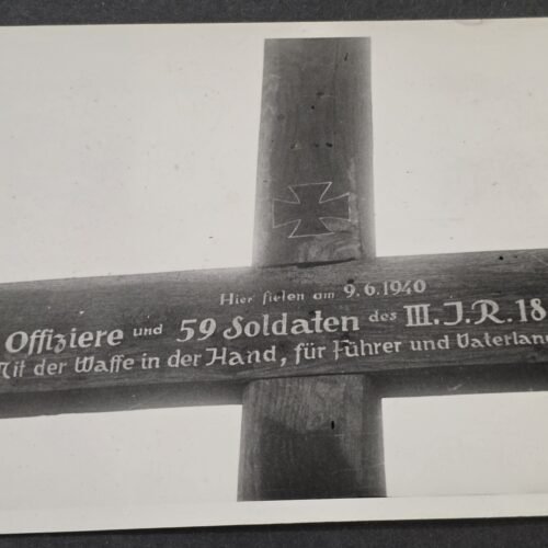 20260829_133430 RARE WWII German 63 Soldiers Killed Memorial Cross IR 184 France 1940 Postcard