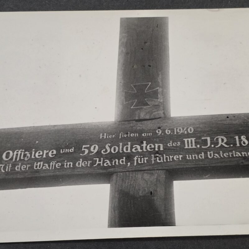 RARE WWII German 63 Soldiers Killed Memorial Cross IR 184 France 1940 Postcard