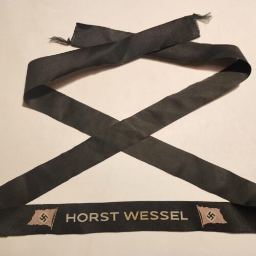 HW WWII Nazi German SA Horst Wessel Ship KdF Kriegsmarine type Cap Tally Mützenband w Swastika Flags
