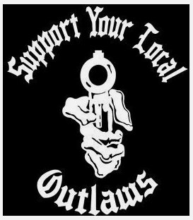 Support your local outlaws Handgun Die cut vinyl decal sticker