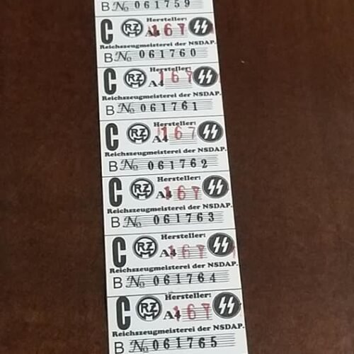 SS RZM Tags strip x 9