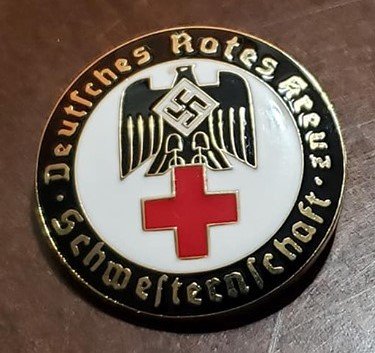 red1 WW2 German DRK Red Cross Medics Enamel Swastika Eagle Pin Badge Rob Neff