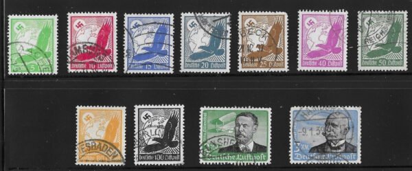 s-l1600 WW2 Nazi German NSDAP Third Reich stamps complete set Flugpost Airmail Luftpost