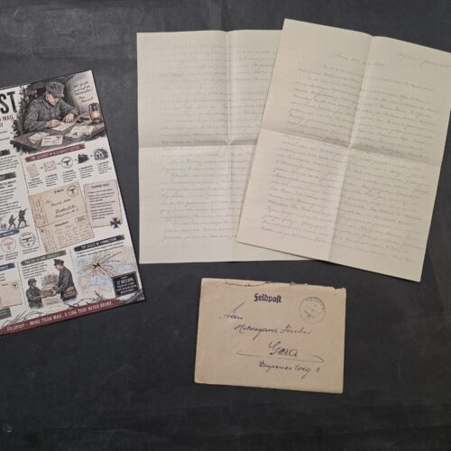 20260816_121727 Russia 1942 WW2 Feldpost German Soldiers Military Field Mail Letter w History Display board