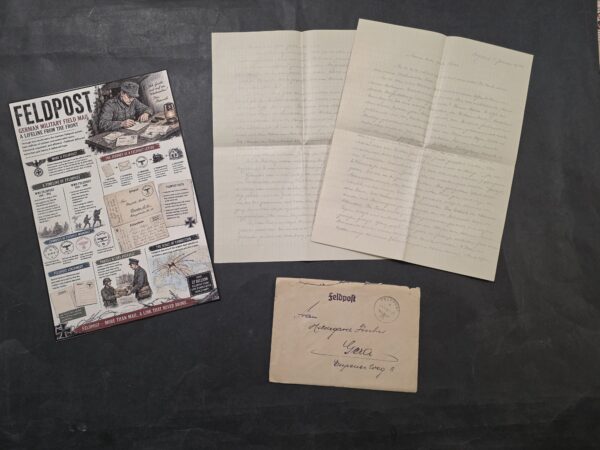 20260816_121727 Russia 1942 WW2 Feldpost German Soldiers Military Field Mail Letter w History Display board