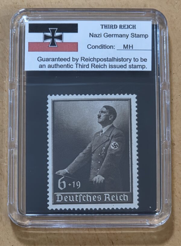 20260821_115956 WW2 Nazi German 1939 Third Reich Reichsparteitag Adolf Hitler Speech Stamp MH w slab case
