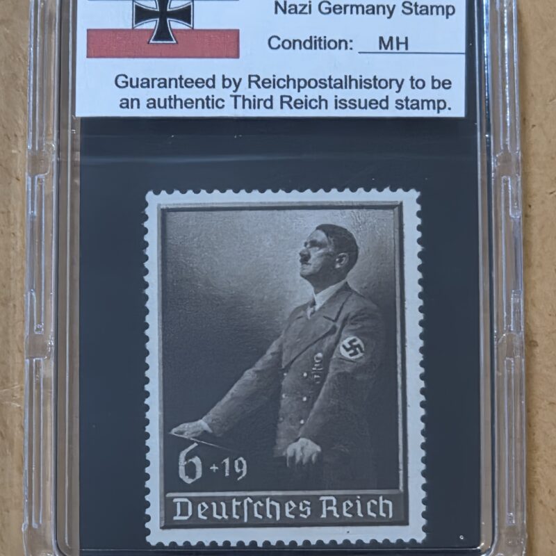 WW2 Nazi German 1939 Third Reich Reichsparteitag Adolf Hitler Speech Stamp MH w slab case
