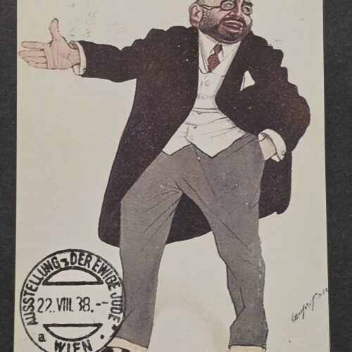 20260826_173235 WW2 Nazi German Third Reich Anti Semitic Jewish Postcard w Hitler & Der Ewige Jude Stamp 3