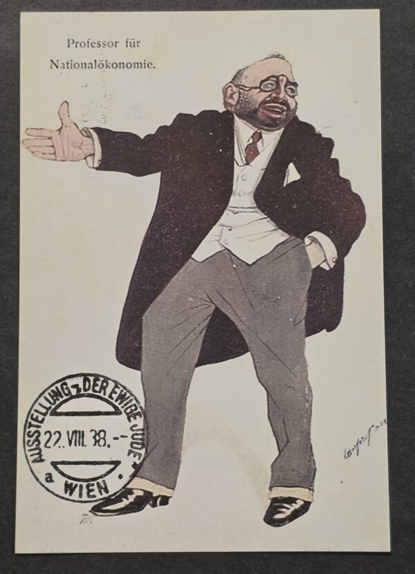 20260826_173235 WW2 Nazi German Third Reich Anti Semitic Jewish Postcard w Hitler & Der Ewige Jude Stamp 3