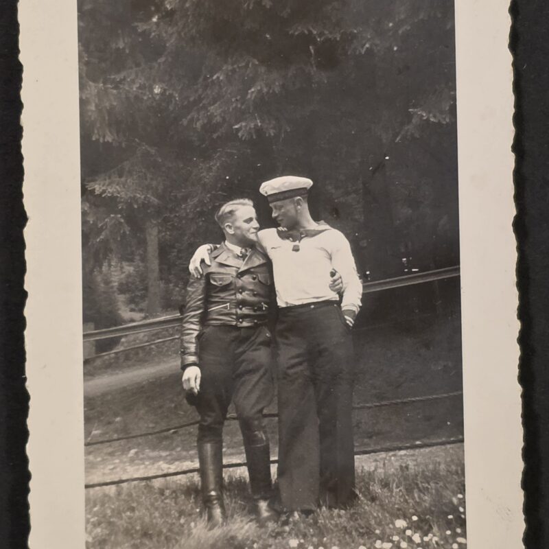 20260902_173458 - Copy Comrades! WWII German Kriegsmarine Sailor & Soldier Friendship Photo – Leather Jacket