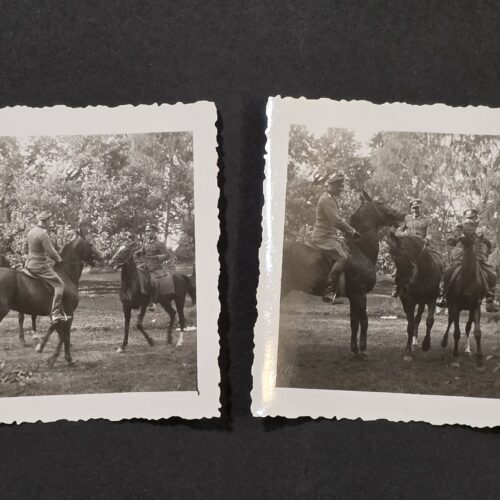Wehrmacht Cavalry Soldiers on Horseback WW2 German Military Photo lot x 2
