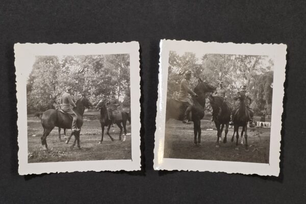 Wehrmacht Cavalry Soldiers on Horseback WW2 German Military Photo lot x 2