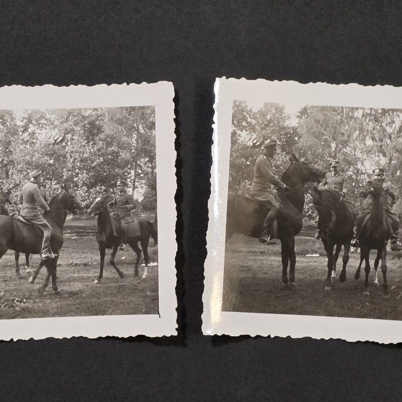 20260902_173618 Wehrmacht Cavalry Soldiers on Horseback WW2 German Military Photo lot x 2