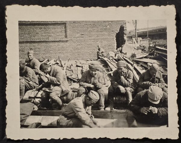 20260902_174245 Original WWII German Photo Captured Soviet Russian POWs Prisoners Ruins