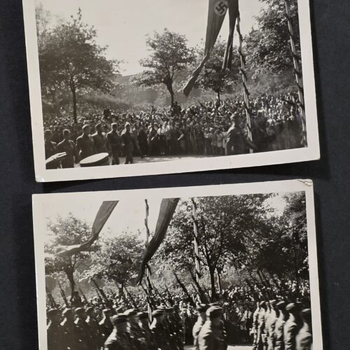 20260902_174358 WWII Nazi German Photos Third Reich NSDAP Military Parade Rally Swastika Flag Banners & Huge Crowd