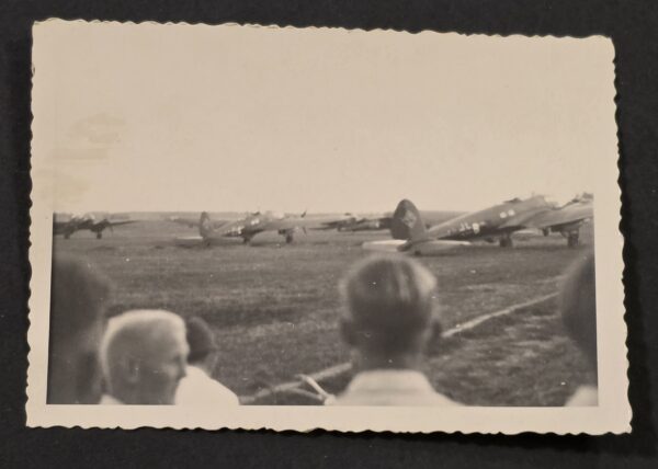 20260902_174634 Original WW2 German 1939 Luftwaffe Plane Heinkel He 111 Bombers at Jürgenfelde Airfield Photo