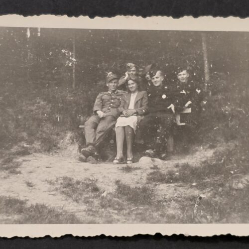 20260902_174844 WWII German Panzer Tank Crew Sweethearts Photo Silver Panzer Badge