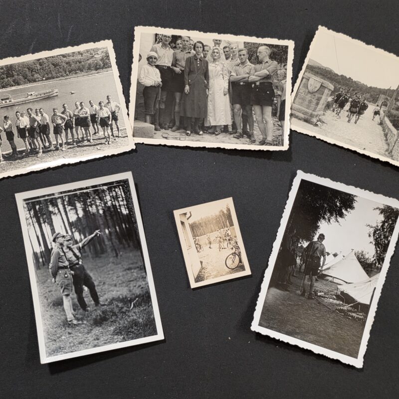 20260902_175631 Lot of 6 Original 1936/37 German Hitler Youth Photos Early HJ Hitlerjugend Hiking Camp Bicycles