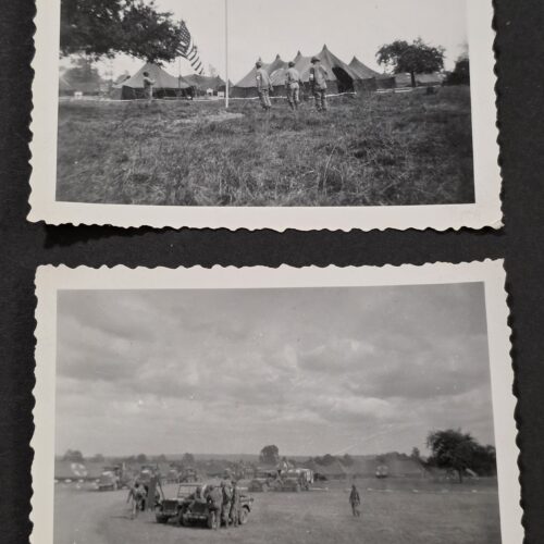 20260902_175734 2 WWII US Army Field Hospital Red Cross Medic Photos American Flag Tents Jeeps