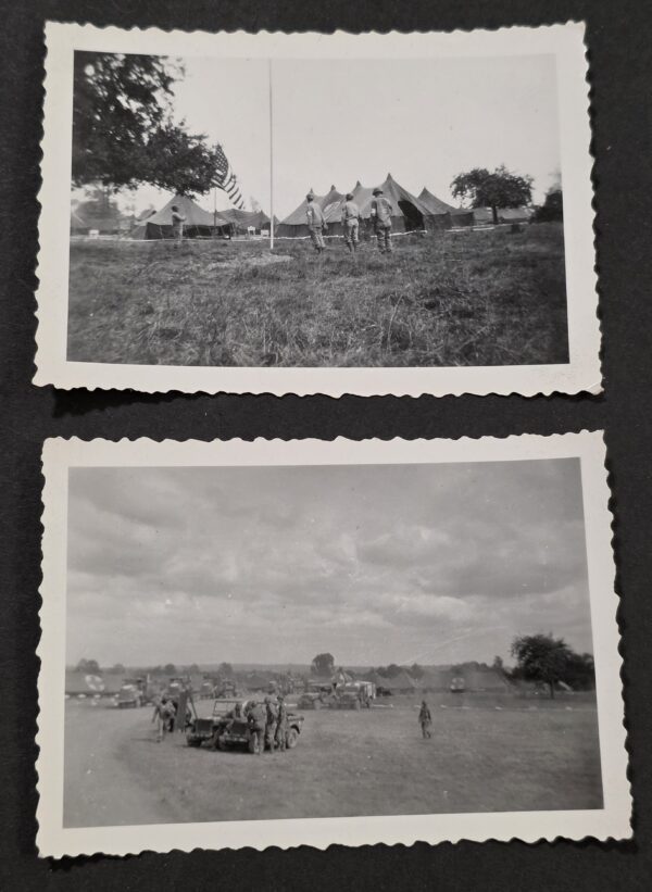 20260902_175734 2 WWII US Army Field Hospital Red Cross Medic Photos American Flag Tents Jeeps